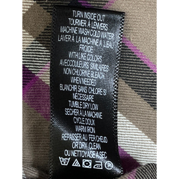 CAVI Mens 6XL Purple Gray Plaid Short Sleeve Button Up Shirt *See Measurements - Picture 8 of 10